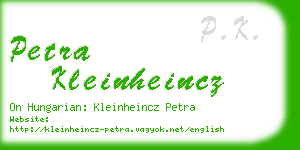 petra kleinheincz business card